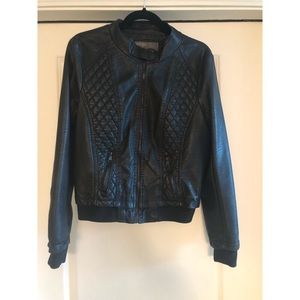Ci Sono Faux Leather Bomber Jacket